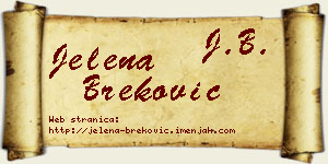 Jelena Breković vizit kartica